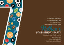 Soccer Number Two Chocolate Invitations