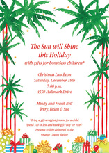 Sparkling Tropical Holiday Trees Invitation