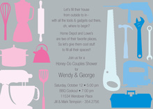 House Tools Shower Silver Invitations