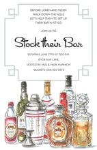 Cocktail Bottles Shelf Invitations