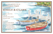Traditional Boat Dock Watercolor Invitations
