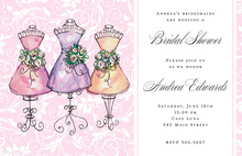 Lovely Lavender Bridesmaids Charcoal Bridal Invitation