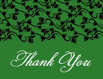 Modern Green Vines Thank You Cards