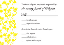 Vines Bright Yellow RSVP Cards