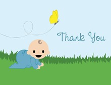 Boy Chasing Butterfly Thank You Cards