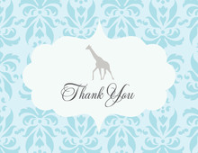 Damask Giraffe Thank You Cards