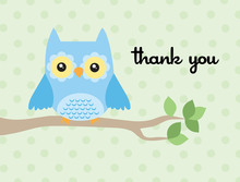 Adorable Owl Thank You Cards