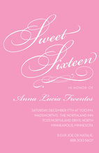 Fancy Sweet Sixteen Pink Birthday Invitations