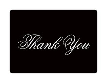 Grey Black Classic Lotus Borders Thank You Cards