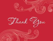 Formal Holiday Red Baroque Thank You Cards