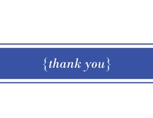 Navy Blue In Black Thank You Cards