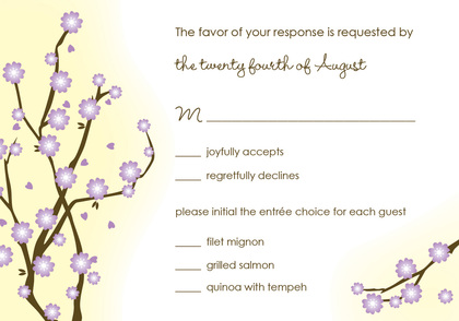 Special Yellow Blossoms RSVP Cards