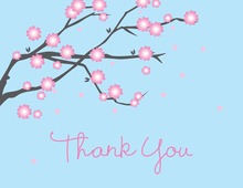 Pink Blossoms Thank You Cards