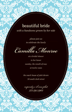 Blue Camilla Black Oval Design Invitations