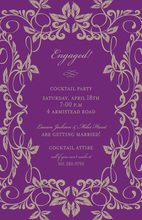 Purple Gold Leafy Exquisite Flourish Wedding Invites