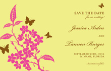 Playful Dainty Floral Modern Black Save The Date Invite