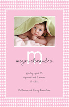 Her Special Blanket Photo Birth Announcements