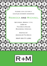 Elegant Victorian Frame Green Bridal Shower Invites