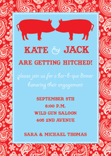 Kissing Pig For Barbeque Invitations