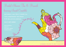 Trendy Decorative Floral Tea Invitations