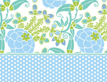 Stylish Flower Blue Thank You Cards
