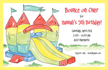Classy Primary Bounce House Birthday Invitations