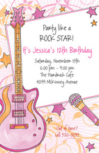 Making Music Pink Birthday Invitations