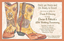 Boot and Hat Western Flourish Party Invitations
