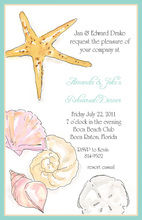 Tropical Shell Aqua Seahorse Beach Wedding Invitations