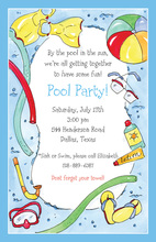 Cute Kids Suits Pool Invitations