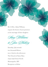 Blue Peach Blooms Wedding Invitations
