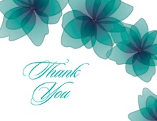 Big Heart In Teal Bloom Thank You Cards