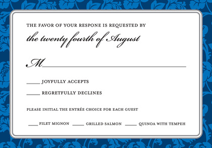 Classic Blue Silver Plate Rehearsal Dinner Invitations