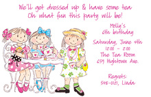 Trendy Girls Tea Party Invitation