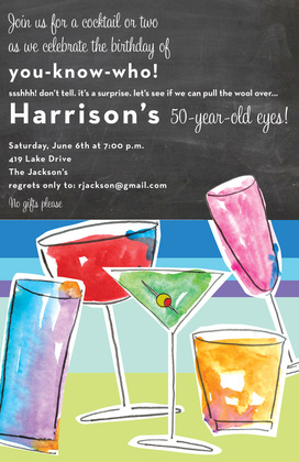 Watercolor Chill Cocktail Invitations