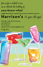 Watercolor Cocktail Drink Invitations