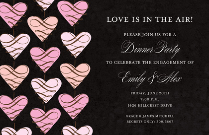 Lovely Hanging Scroll Hearts Invitation