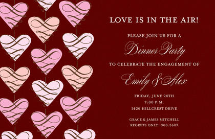 Delicate Hanging Hearts Invitation