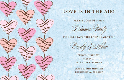 Delicate Hanging Hearts Invitation