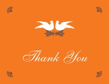 Sassy Carrot Orange Doves Thank You Cards