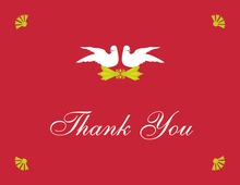 Inspired Doves In Red Thank You Cards