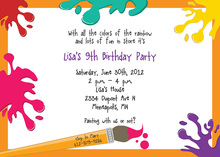 Paint Pig In Pink Invitations