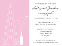 Stack Champagne Pink Shower Invitations