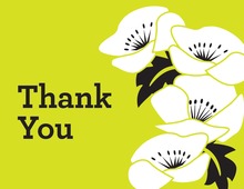 Nicely Lime Green Floral Thank You Cards