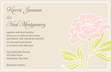 Remarkably Pink Flowers In Beige Invitations