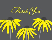 Bright Floral Breeze In Yellow Thank You Cards