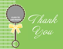 Rattle Toy In Green Thank You Cards