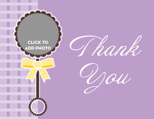 Rattle Toy in Purple Thank You Cards