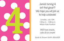 Customized Number Simple Polka Dots Invitations