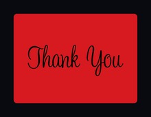Stylish Red In Black Thank You Cards